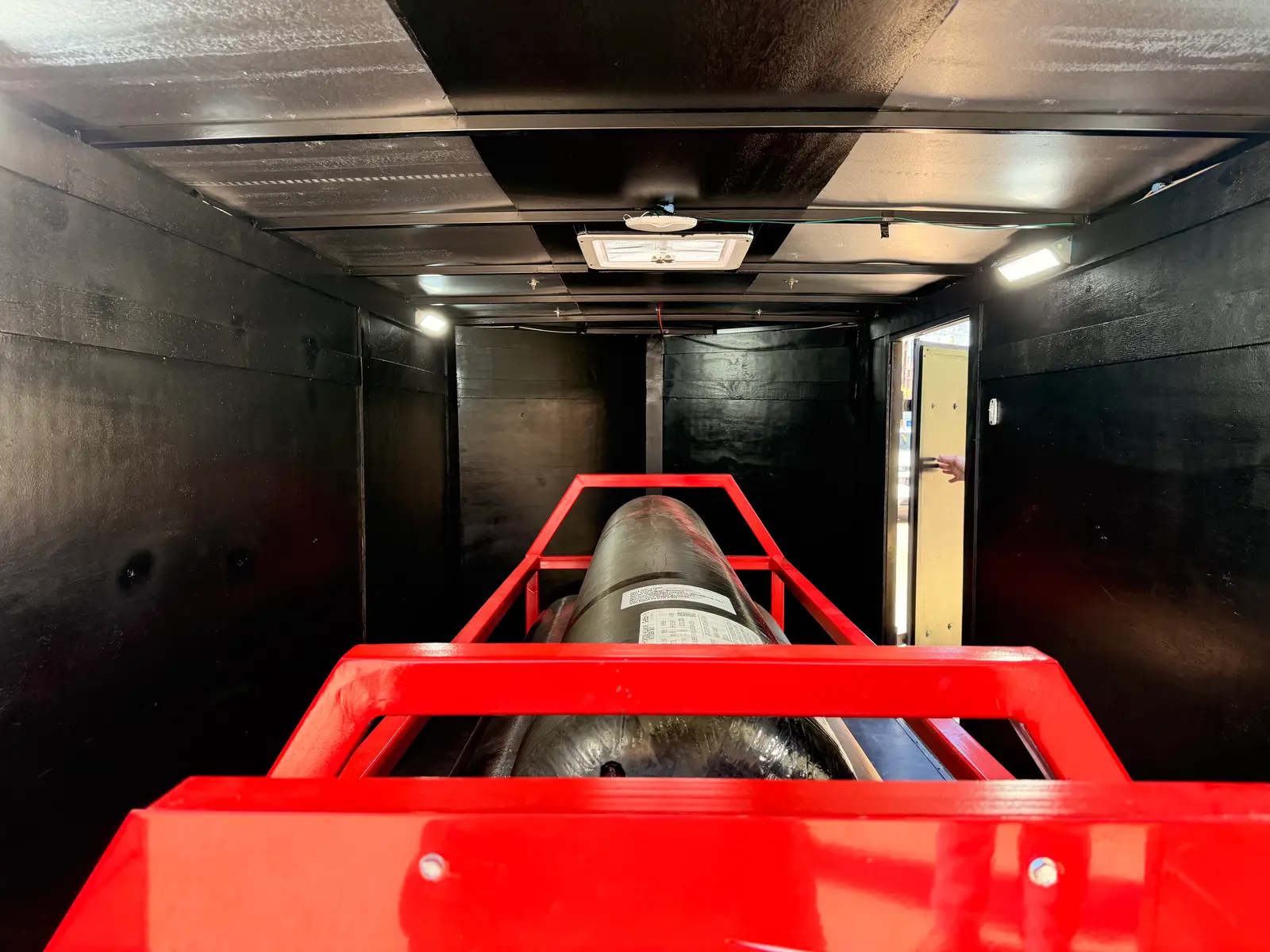 Rear interior view of the BreatheFIRST supplied air trailer